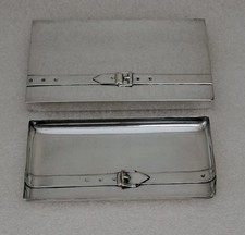 Maria Pergay boite étui + vide poche cendrier métal argenté Ceinture Belt design
