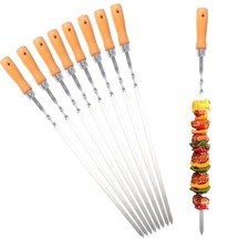 ZMC Brochettes 55cm Acier Inoxydable – de Barbecue Poignée en Bois 1cm Large