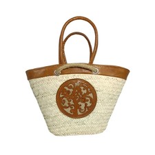 Sac à Main en Fibre  de Palmier et Cuir - 100% naturel- Fait Main.