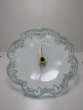 💡 Suspension des années 1950 en opaline blanche et bleu aux bord dentelé