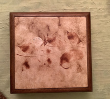 Dessous de plat musical ancien TBE bois marron et céramique fonctionne