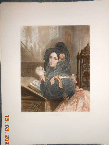 Gravure litho jeune - jeune, fille