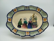 Plat Faïence Boulogne Desvres Jules Verlingue Style Quimper Bretagne Prière