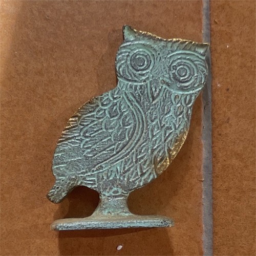Statuette chouette métal - , sur