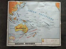 ANCIENNE CARTE GÉOGRAPHIE ROSSIGNOL-MONTMORILLON AUSTRALIE AMÉRIQUE SUD N° 17/18