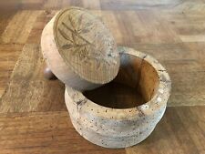 ANCIEN MOULE A BEURRE EN BOIS DE FORME RONDE, ART POPULAIRE