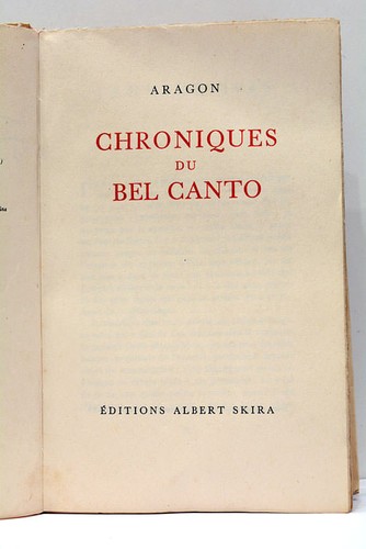 Aragon chroniques bel - chroniques, du