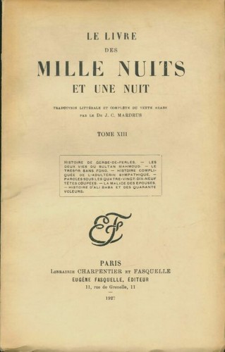Livre des mille nuits et - le,
