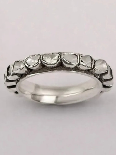 Bague jonc polki diamant - jonc,