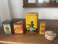 Lot de 5 Belles Boîtes Publicitaires Années 20-30-40 Kub Maggi Banania Nescao…