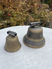 2 Anciennes Cloche vache  Sonnaille Bronze lot de 2  /1285 Grs Et 465 Grs Alpage