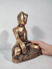 Bouddha en Bois Laqué Doré /