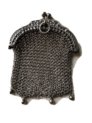 Bourse aumônière argent - aumônière,
