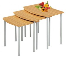 Ensemble de Trois Tables D'Appoint Blum-Côté Chevet Tabouret Depose Bois Métal