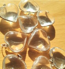 pendentif cœur en cristal de roche et argent 925,minéraux ,lithothérapie 