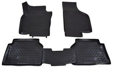 Tapis De Sol Caoutchouc À Bords Hauts Pour VW Tiguan 2007-2016 Noir