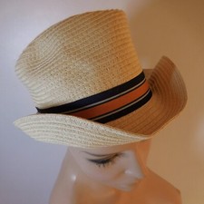Chapeau paille coiffe vintage femme homme T56 mode Art Déco France N6805 