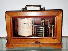 Ancien BAROGRAPHE L.M Bordeaux BAROMÈTRE MARINE L ⚓️M 5 Capsules Mecanisme 8j