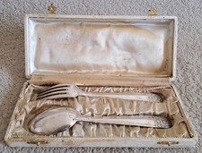 🍽 Ancien coffret de couverts à salade en argent