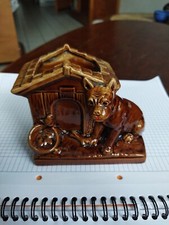 vase Niche Avec Chien Boxer  en céramique Signé Et Numéroté 