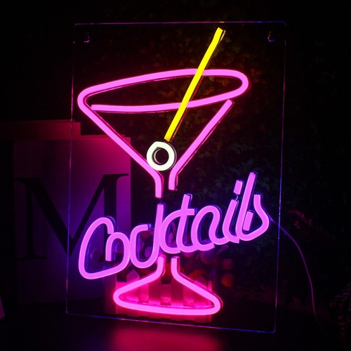 Cocktails néon enseigne - néon,