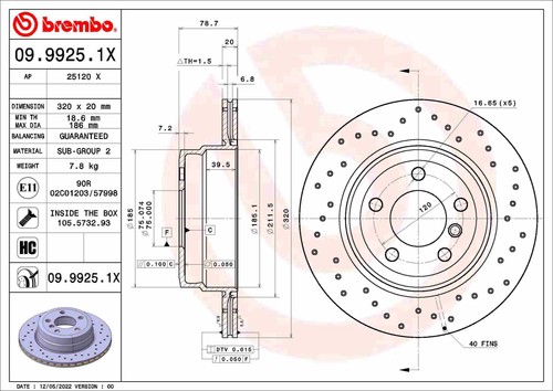 Disques frein xtra brembo - de,