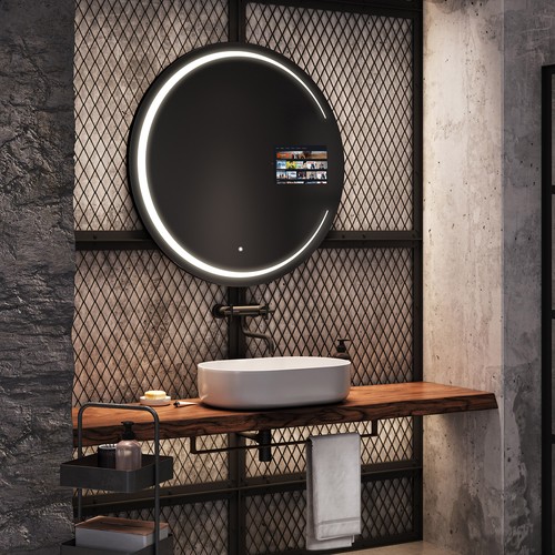Miroir rond salle bain - miroir, de