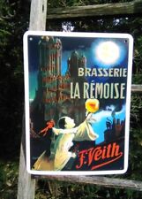 PLAQUE EMAILLEE PUBLICITAIRE Brasserie La Rémoise EMAIL VERITABLE FRANCE NEUVE