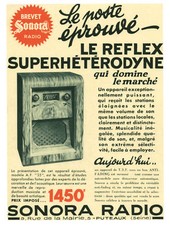 Publicité ancienne poste de  radio TSF Sonora  issue de magazine