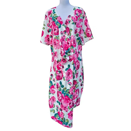 Bright pink floral - bright, dress