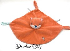 2870🌟Doudou GIPSY Renard Plat Orange Baguette Fée  Bleu Attache Tétine
