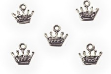 LOT 5 CHARMS/BRELOQUES  plaqué argent : couronne 14*13 mm (01)