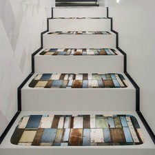  Tapis d'escalier antidérapant Tapis de marche d'escalier lavable avec ruban