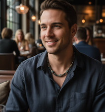 Collier Homme Femme  Hématite