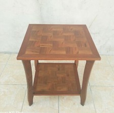 Guéridon table d'appoint bout de canapé vintage en noyer