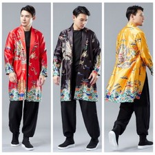 Hommes Faux Satin Soie Kimono
