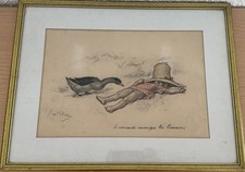 Cadre Georges Redon « Le Canard, Mange Les Limaces »￼