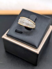 Bague bandeau en 2 Or pavée de petits diamants Or 750 Millième (18 CT) 4,23g