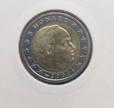 PIECE MONNAIE 2 EURO MONACO 2001 PRINCE RAINIER III NEUVE UNC DU ROULEAU