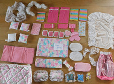 vintage LOT habit LINGE maison MATTEL BARBIE couette de lit COUSSIN couverture