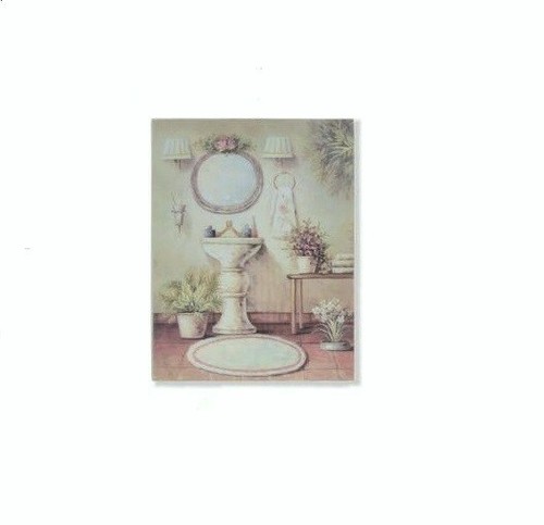 Cadre tableau bois lavabo - tableau,