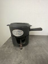 ancien caquelon a fondue staub fonte noire la fondue + support 