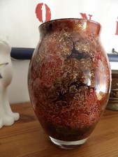 Vase Verre églomisé Signée