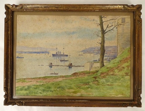 Aquarelle marine paysage - , vue