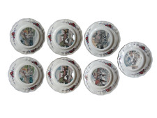 SARREGUEMINES - Faïence Décor OBERNAI par H.LOUX ( 7 x Assiettes Plates )