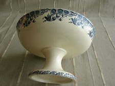 Compotier sur pied en faïence de Sarreguemines U & C décor ROXANE 