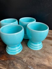 Lot 4 coquetiers vintage en céramique - Bleu turquoise - Style Rétro