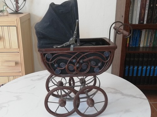 Landau poupée ancien bois - poupée, et
