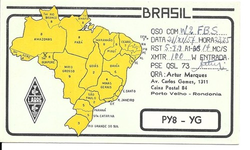 Qsl 1957 amazon brésil carte - 1957,