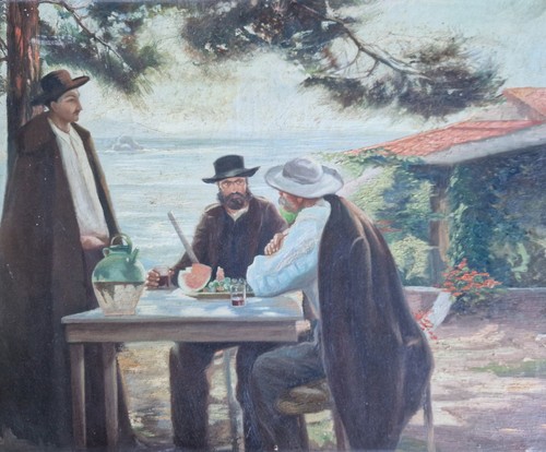 Tableau peinture mafia corse - peinture,
